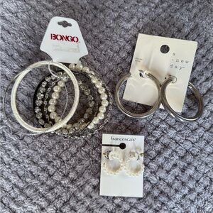 NWT! Silver Bracelet and Earrings Set